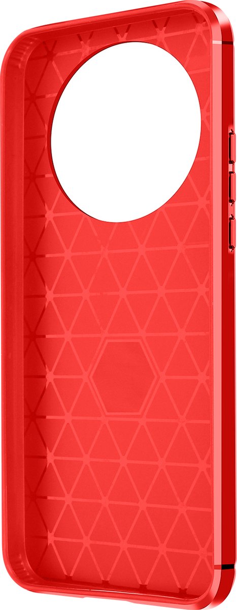 Avizar Case Geschikt voor Honor Magic 6 Lite 5G Flexibel koolstofeffect, Rood