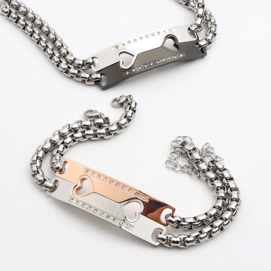 Bracelet Hartjes Set pour Hem et Cheveux - Cadeau d’amour romantique Cadeaux pour hommes - Cadeau de la Saint-Valentin - Saint-Valentin pour les hommes - Cadeau de la Saint-Valentin pour Hem