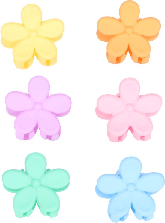 Haarspeld Klemmen Klein Bloem Vorm 2,5cm Pastel Kleuren 6 Stuks Haarklemmen Haarclips Haar Klemmetjes Clipjes Flower