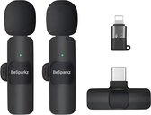 BeSparkz 2 in 1 Draadloze Microfoon - Microfoon iPhone - Dasspeld Microfoon - Lavalier - Lightning