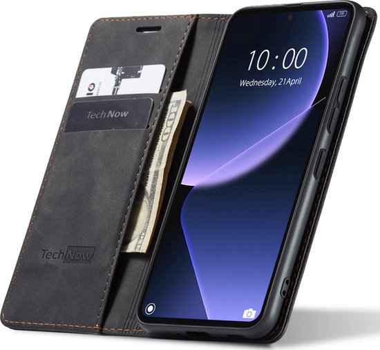 Xiaomi 13T / 13T Pro Case - Book Case Cuir Slimline Zwart