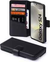 Coque Samsung Galaxy S24 - Bookcase portefeuille de Luxe MobyDefend - Zwart - Étui de téléphone portable - Étui de téléphone adapté pour Samsung Galaxy S24