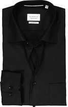 ETERNA modern fit overhemd mouwlengte 7 - popeline - zwart - Strijkvrij - Boordmaat: 43