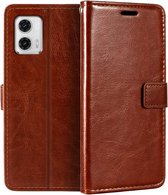 Portemonnee Bookcase Hoesje Geschikt voor: Motorola Moto G73 - Bruin