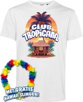T-shirt Cabana | Les meilleurs en concert 2024 | Club Tropicana | Chemise hawaïenne | Vêtements Ibiza | Blanc | taille S