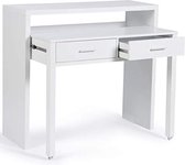 Eigentijds bureau, uittrekbaar, max. hout, wit