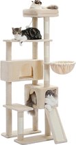 NewWave® - Arbre à chat pour Chats - Longueur 184 cm - Beige - Arbre à Cat Multi niveaux - Hamac - Jouets pour chat - Arbre à chat pour chat