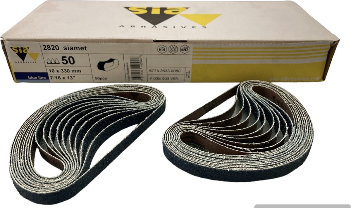 Sia Siamet art. 2820 - Schuurband voor metaal - 330 mm x 10 mm - P50 - Prijs per doos ( inhoud 50 stuks)
