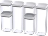 Clever Storage Conteneur de stockage carré - Jeu de 6 pièces - Hermétique - 6599 - Empilable, Avec couvercle, Hermétique, Sans BPA