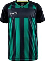 Craft Progress 2.0 Stripe Shirt Korte Mouw Kinderen - Zwart / Groen | Maat: 134/140
