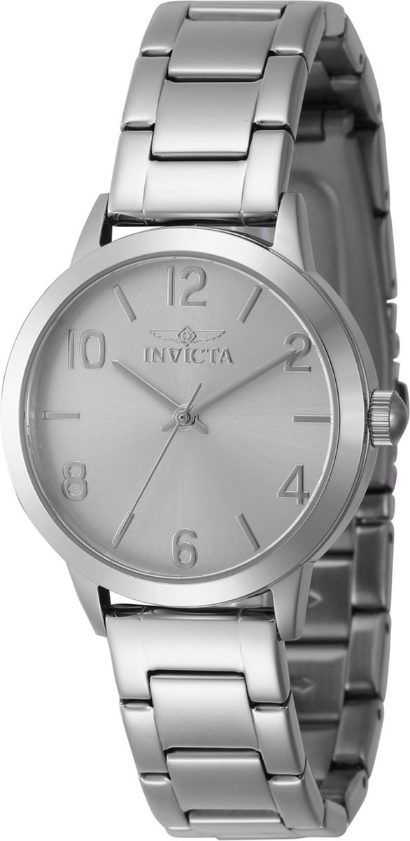 Invicta Wildflower 47270 Dames Horloge - Waterdicht - Analoog - Quartz Uurwerk - Roestvrij Staal met zilveren Wijzerplaat - 34mm - met bijpassende armband