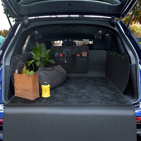 Kofferbakmatten voor Kia EV6 2022 2023 2024 2025 2026, Antikras Antislip LederenTapijten Kofferbakbeschermer Pad Interieur Accessoires,A-Black Beige