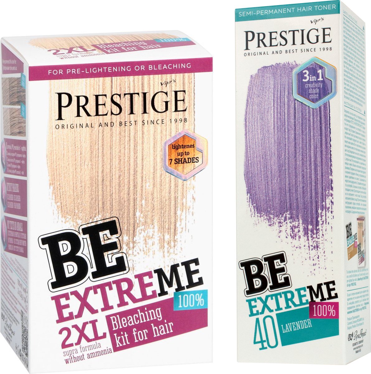 Prestige BeExtreme Semi-Permanente Paarse Haarkleuring - Bleach kit & Lavender Voordeelset