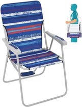 Strandstoel Inklapbaar - Strandstoel Opvouwbaar - Strandstoel Volwassenen - Strandstoel Verstelbaar - Blauw Gestreept