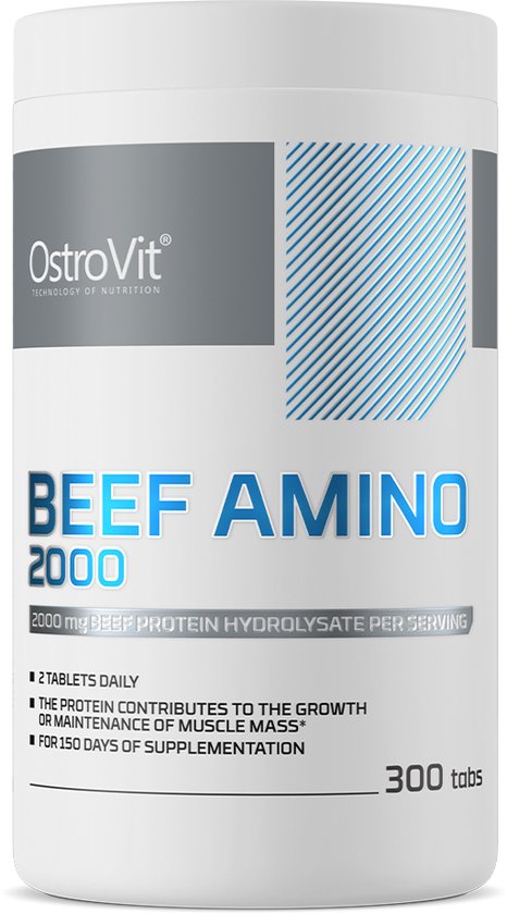 Aminozuren - Beef Amino - 300 tabletten - Rundeiwithydrolysaat - Amino Supplementen - OstroVit
