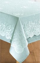 Univers Décor - Vintage stijl vlekbestendig tafelkleed + kanten opleg in alle maten - Tafelkleed + Munttopper - Rechthoekig tafelkleed 150 x 300 cm + kanten opleg 140 x 290 cm