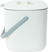 Keukencompostbak - gemakkelijk te reinigen voedselafvalcontainer voor de keuken | keukencompostcontainer voor het werkblad, emmer voor keukenafval (2,6 liter) - wit