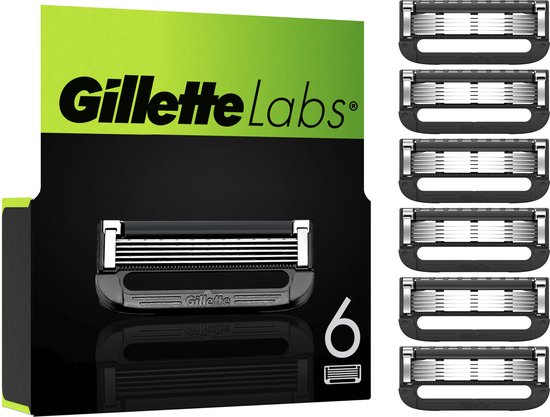 GilletteLabs - With Exfoliating Bar En Heated Razor - 6 Scheermesjes Van Gillette