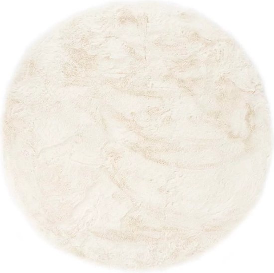 Rond hoogpolig vloerkleed - Comfy plus - wit 200 cm rond | bol