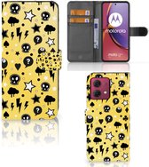 Wallet Book Case met Pasjeshouder Geschikt voor Motorola Moto G84 Hoesje Punk Yellow