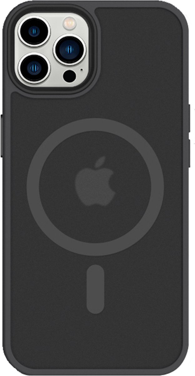 iPhone 14 Pro Max hoesje Mat Transparant Zwart geschikt voor MagSafe - 6,7 inch