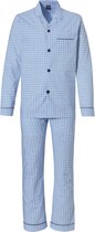 Lichtblauw geruite doorknoop Pyjama Robson - Blauw - Maat - 60