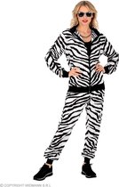 Widmann - Zebra Kostuum - Zebra Camo Zwart / Wit Retro Trainingspak Kostuum - Zwart / Wit - Medium - Carnavalskleding - Verkleedkleding
