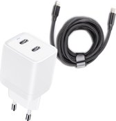 Chargeur Dual USB C + câble USB-C vers Lightning - 3 mètres - Convient pour iPhone 14 Fast Charger, iPad 2021 et versions antérieures - Phreeze Original