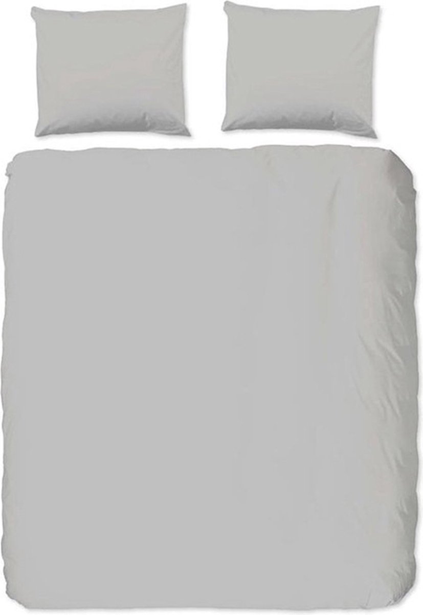 Zavelo Effen Dekbedovertrek Licht Grijs - 2-persoons (200 x 200/220 cm) - 100% katoen - Super Zacht - Kleurvast