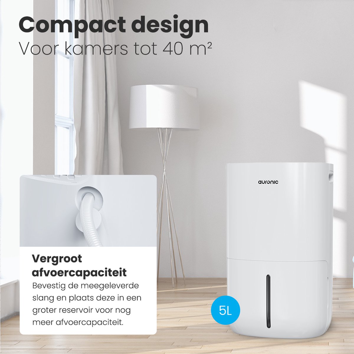 Déshumidificateur basse consommation 12 L avec hygrostat intégré, Livraison gratuite