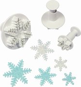 PME Plunger Uitsteker set/3 Sneeuwvlokjes - 3cm 6cm 6.5cm - Snowflake