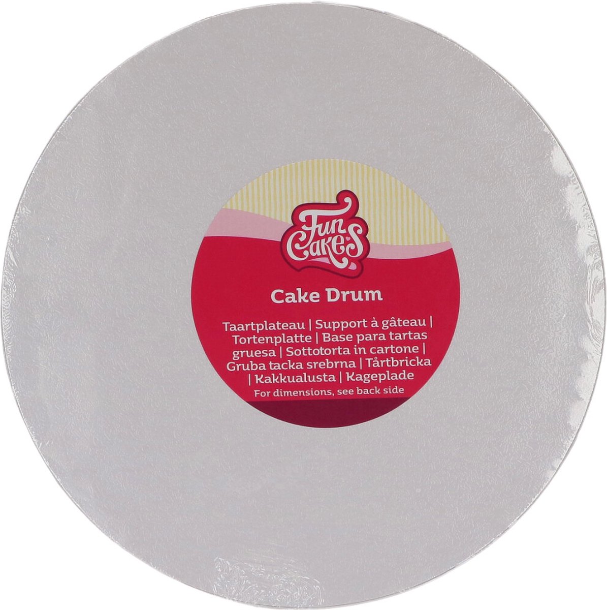 FunCakes Cake Drum Rond - Wit - Ø22,5 cm / 12 mm - Taartonderlegger - Taartkarton