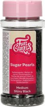 FunCakes Suikerparels - Medium - Zwart Glans 80g - Eetbare Taartdecoratie