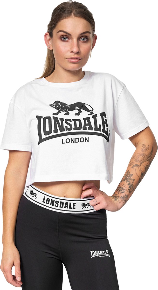 Lonsdale Cropped T-Shirt Wit GUTCH COMMON - Maat: L