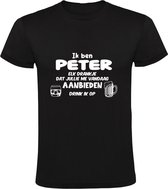Ik ben Peter, elk drankje dat jullie me vandaag aanbieden drink ik op Heren T-shirt - feest - drank - alcohol - bier - festival - kroeg - cocktail - bar - vriend - vriendin - jarig - verjaardag - cadeau - humor - grappig