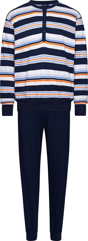 Pastunette Heren Pyjamaset Fresh - Blauw/Grijs - Katoen - Maat XL