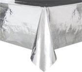 Tafelkleed Zilver Folie (137x274cm) - Glimmend Zilver - Gratis Verzonden
