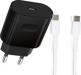 USB C Adapter 30W + Versterkte USB-C naar usb c Kabel - 1 Meter - GaN - Snel Oplader - USBC Snellader
