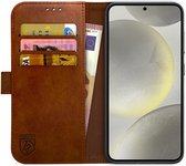 Rosso Element Book Case Étui portefeuille adapté pour Samsung Galaxy S24 Plus | Porte-monnaie | 3 passes | Fermeture magnétique | Fonction de support | Marron