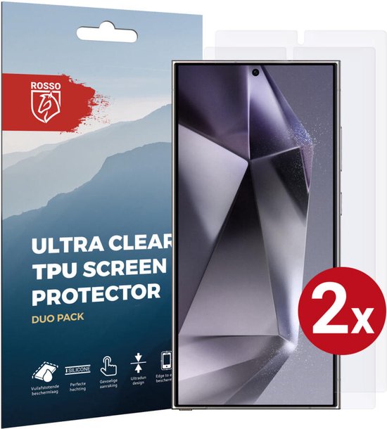 Rosso Screen Protector Ultra Clear Duo Pack Geschikt voor Samsung Galaxy S24 Ultra | Folie | 2 Stuks