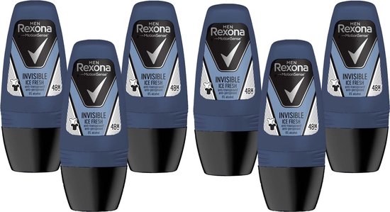Rexona Deo Roller - Invisible Ice - Voordeelverpakking 6 x 50 ml