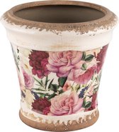 Dekoratief | Bloempot 'Romantic Flowers', keramiek, 13x13x13cm | A240843