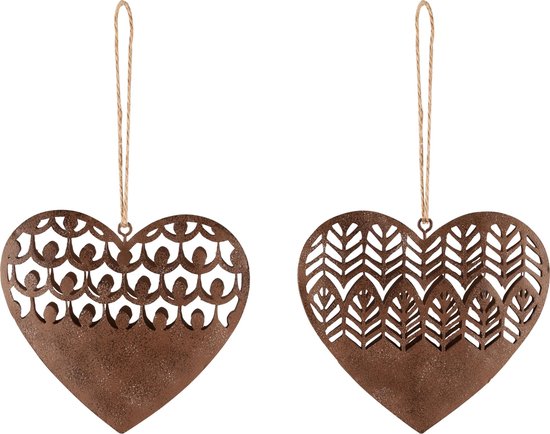 Hart op schroef (middel) 20 x 20 x 3 cm. Roest Metaal Decoratie