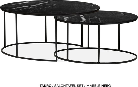 Maxfurn - Set ovale salontafel | kleur: Marbel Nero