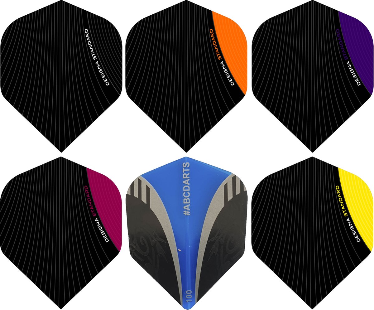 ABC Darts - Dart Flights - Designa Infusion Mix Kleur - 6 sets