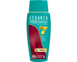 Leganza Haarverf Rood Rubious – Semi-Permanente Kleurspoeling Robijnrood zonder Ammoniak – Coloring Conditioner met 7 Oliën – 150 ml