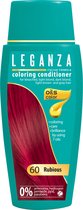 Après-shampoing colorant Leganza - Couleur Rubis / Rouge Rubis - Huiles 100 % naturelles - 0% peroxyde d'hydrogène / PPD / Ammoniaque