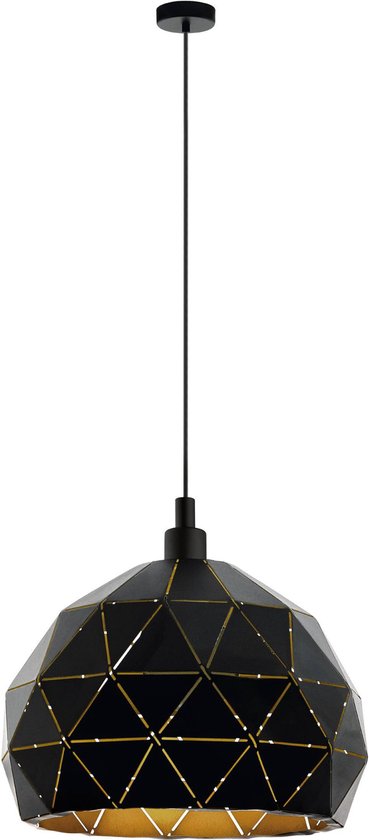 EGLO Roccaforte Hanglamp - E27 - Ø 40 cm - Zwart/Goud