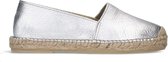 Manfield - Dames - Zilveren leren espadrilles - Maat 39