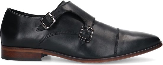 Sacha - Homme - Chaussures à boucle en cuir noir - Taille 44